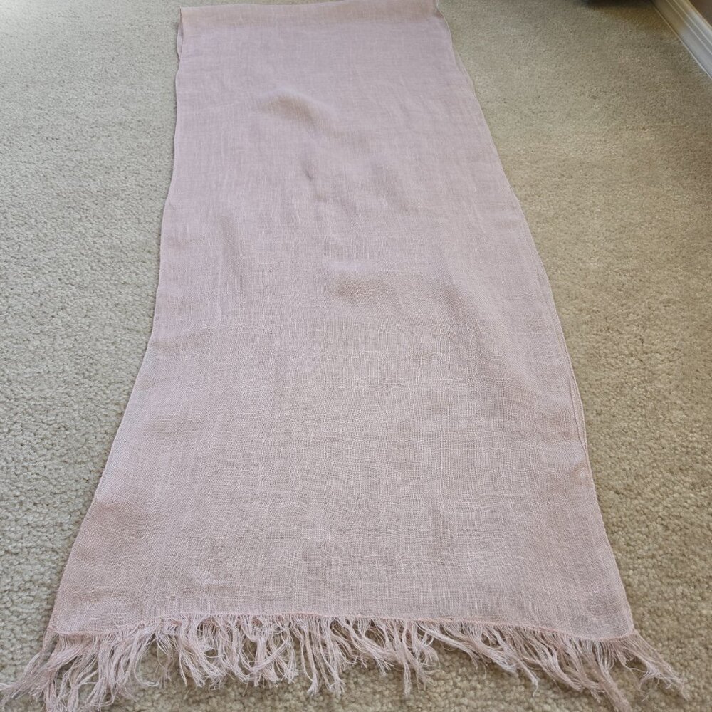 Vikolino Linen Scarf Pink European Washed Linen
